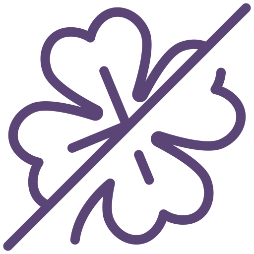 Luck, no, not allowed, sign, clover icon